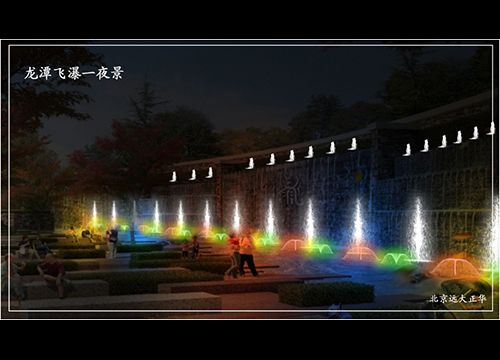 泰安龍潭湖噴泉效果